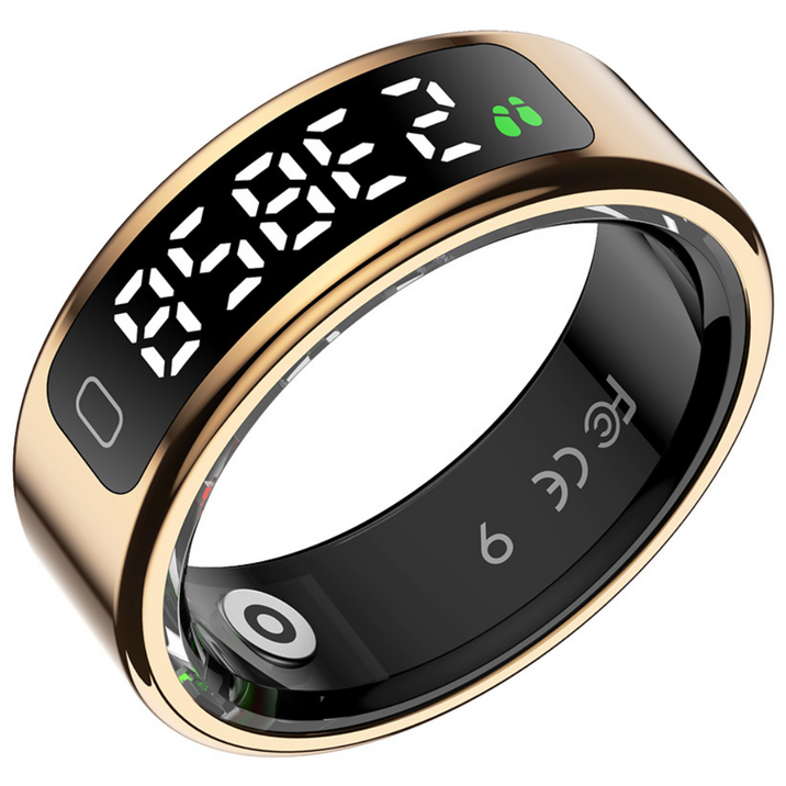멀티 핏 아이폰 갤럭시 호환 건강 모니터링 피트니스 바이오 스마트링, 13호, 금색