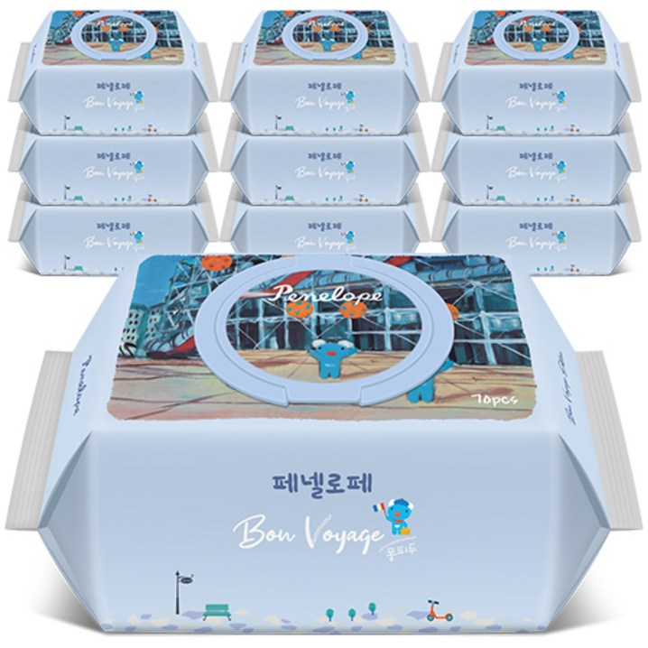 페넬로페 본보야지 퐁피두 저자극 아기물티슈 캡형 75평량