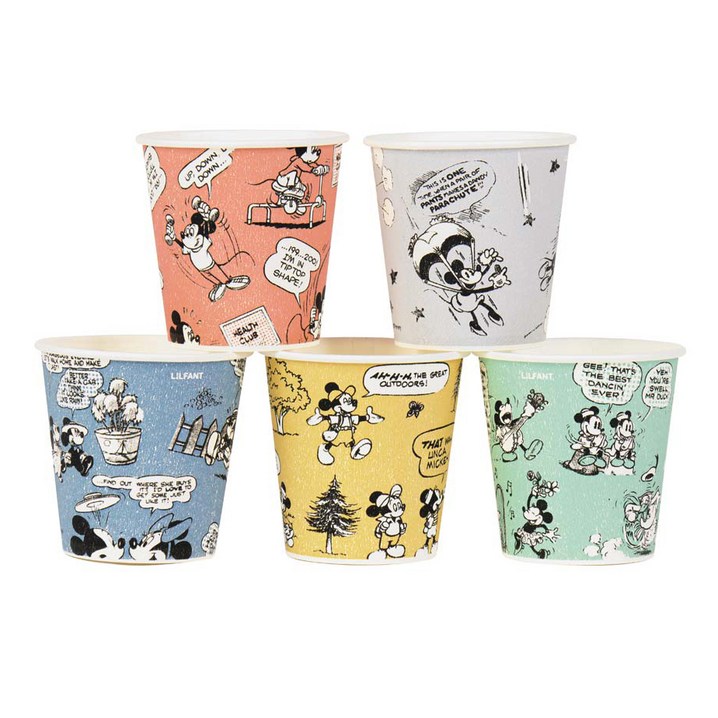 릴팡 미키 코믹 홈파티 종이컵 184ml 랜덤발송