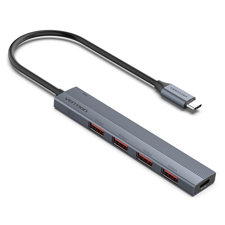 벤션 USB 3.2 Gen2 10Gbps C타입 고속 멀티허브 CKH, 그레이 벤션 USB 3.2 Gen2 10Gbps C타입 고속 멀티허브 CKH, 그레이
