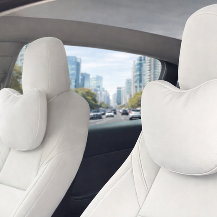 국내배송 테스뷰티 테슬라 모델3 모델Y 차량용 목쿠션 주니퍼 하이랜드 아마존 나파가죽, 2개, 화이트