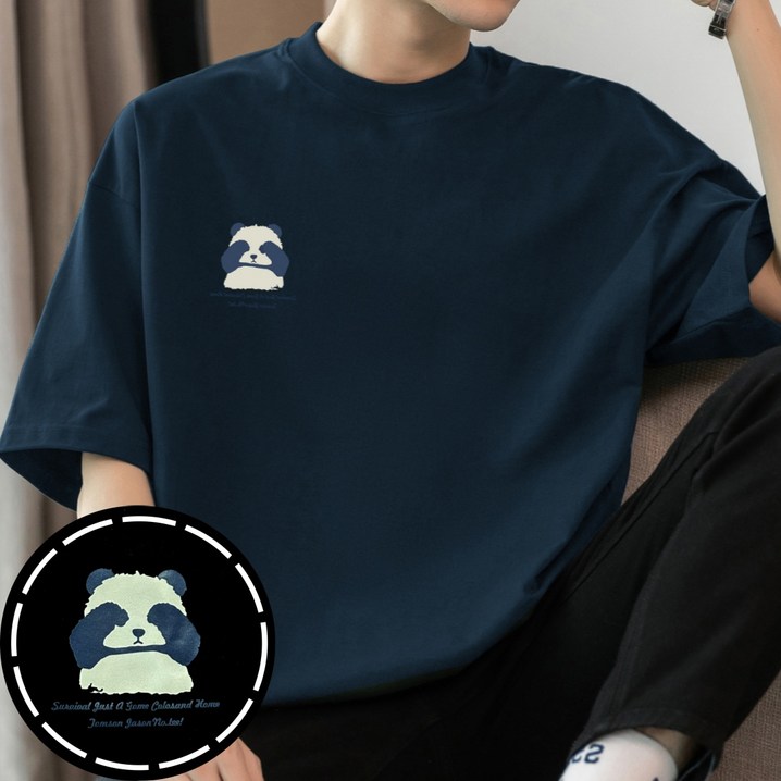 260g 남성오버핏 프린팅 반팔티 인스타룩 티셔츠