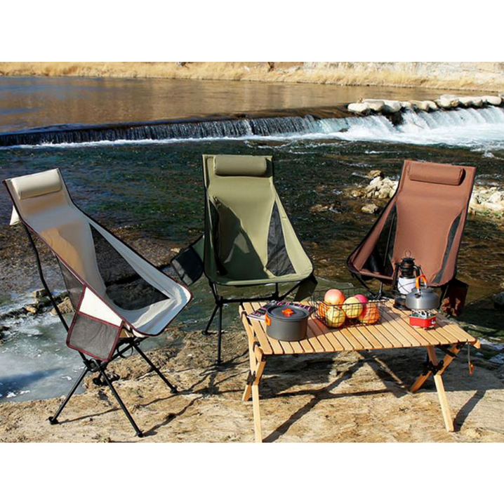 캠핑용 릴렉스체어 경량 휴대용 낚시용 백패킹 의자, 1개, 브라운