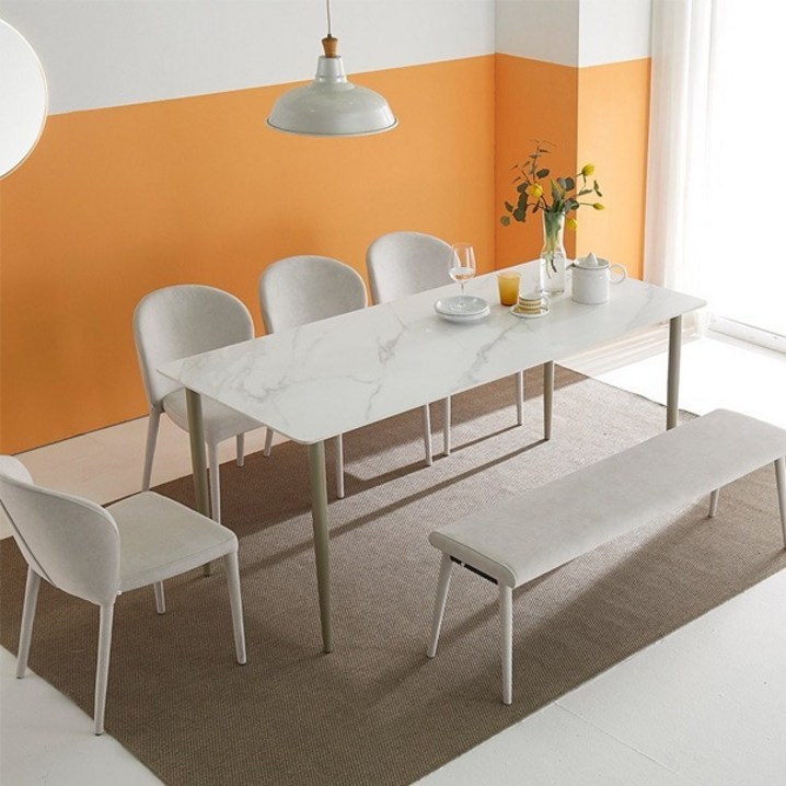 에코포유 통세라믹 화이트 6인용 의자 식탁 세트, 단품