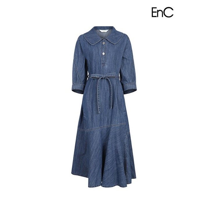 이앤씨 EnC 블루 빅 카라 데님 워싱 원피스 ENOJ32453A 이앤씨 EnC 블루 빅 카라 데님 워싱 원피스 ENOJ32453A