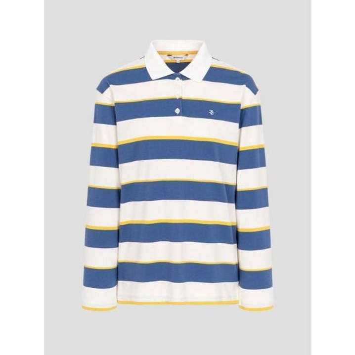 백화점정품빈폴레이디스 25FW 스트라이프 럭비 티셔츠  블루 BF5741C50P