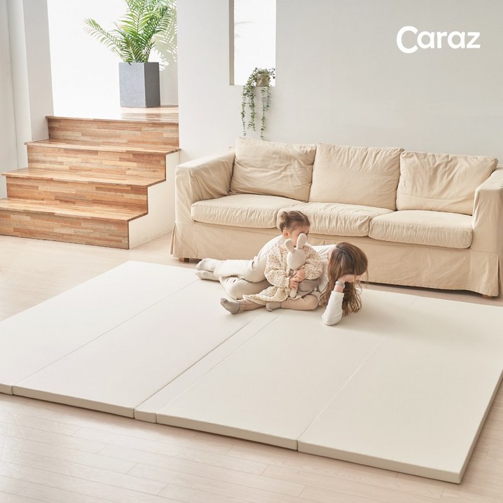 카라즈 항균 클린 젤리 폴더매트 120x200x4cm, 연베이지