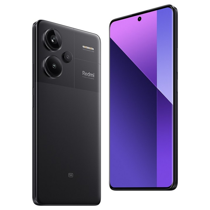 월드 프리미어 Xiaomi Redmi Note 13 Pro Plus 5G 스마트폰 글로벌 버전 200MP OIS 카메라 1.5K 120Hz AMOLED 커브드 디스플레이 120W, 블랙, 512GB