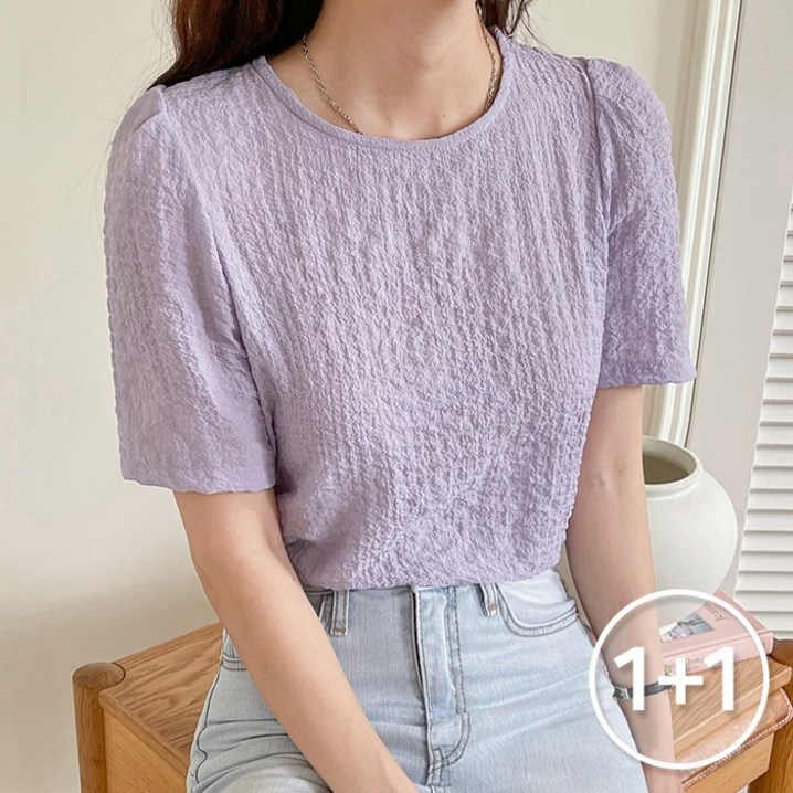 코코블랑 11시어서커 반팔블라우스 코코블랑 11시어서커 반팔블라우스