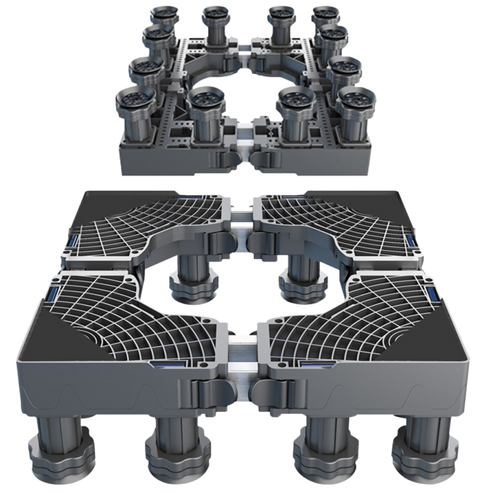 Raon 세탁기 받침대 12발, 1개, 더블 강화 프레임 그레이 12발 RJSF03