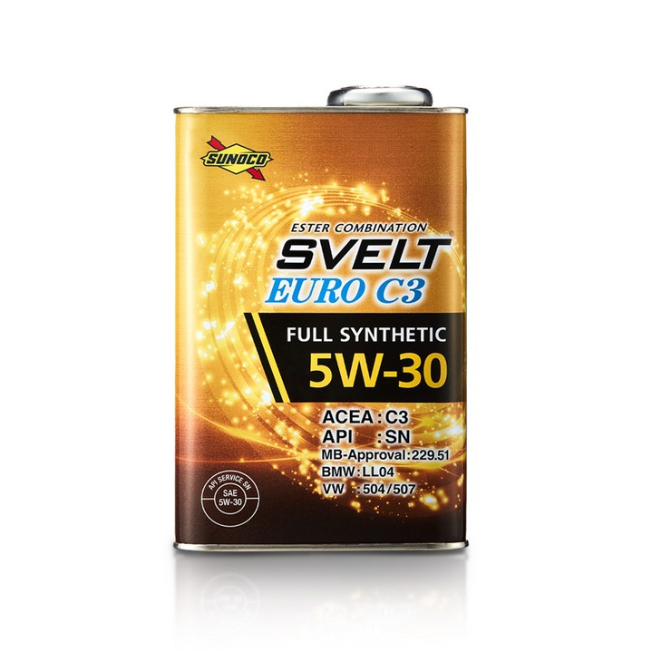 수노코(SUNOCO) 스벨트 수입차 외제차 합성 엔진오일(유럽 승인규격) / C3 5W30 - 1L, 5W-30, 1개, 1L, 5w30
