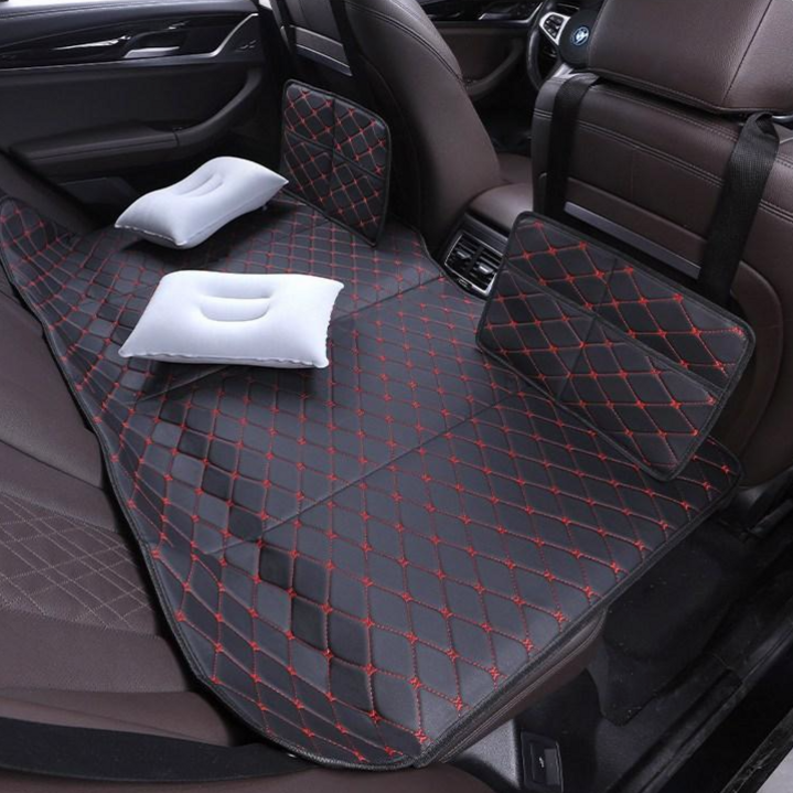 접이식 뒷좌석보드 평탄화 3단 차박매트 확장 보드 차량용 매트리스 여행 캠핑용, 레드블랙