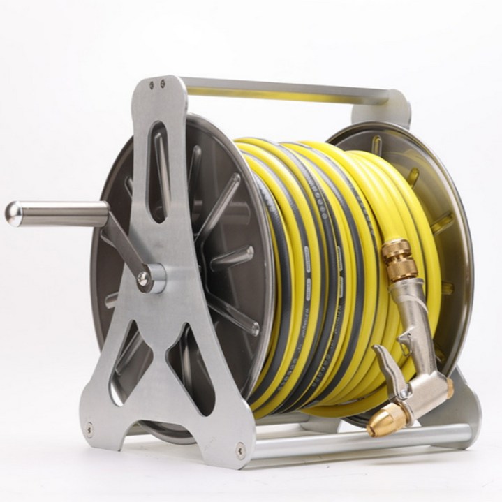 옐로우 릴호스 스테인레스 릴 호스 고압분사기 정원 호수 물, 1개, 50m