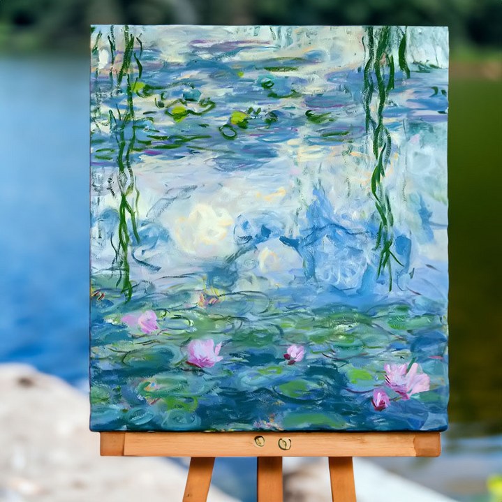 Solvregn DIY 명화그리기 모네 그리기 40cm X 50cm, 수련1 모네
