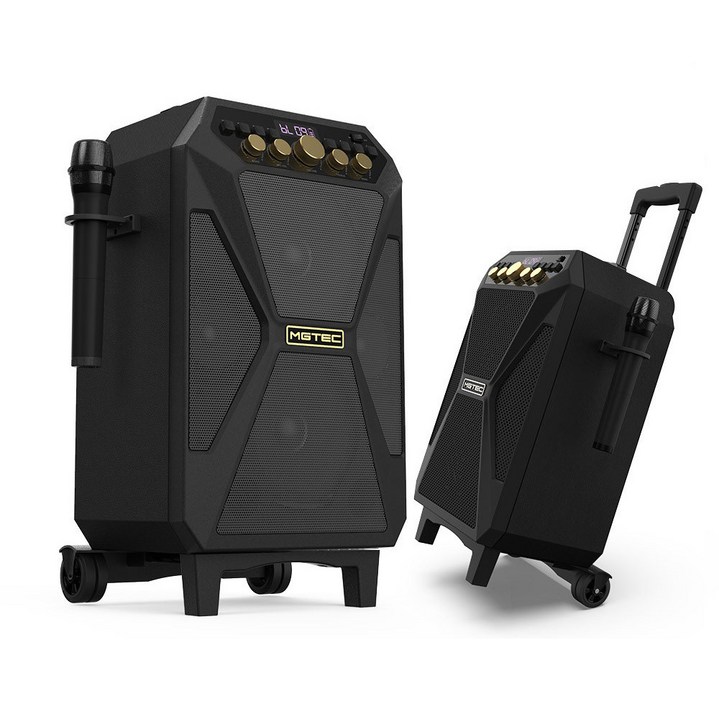 버스킹 마스터 휴대용 이동식 블루투스 스피커 600W 무선 마이크 캐리어형 대용량 배터리 엠지텍