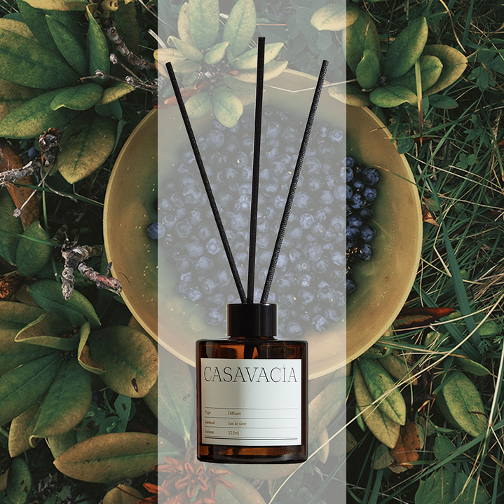 카사바시아 백화점 명품 디퓨저 방향제, 1개, 125ml, 블랙베리 앤 베이