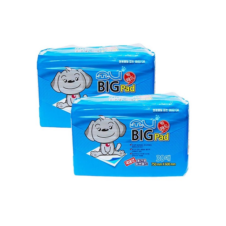 국내산 반려동물 쇼니 BIG 패드 초대형 30매 2개, 2개