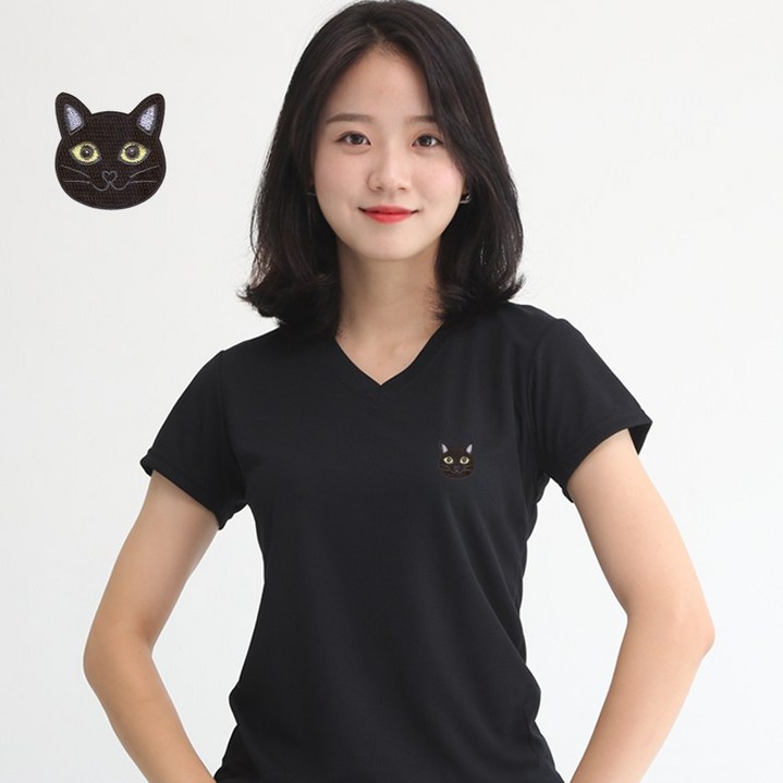 멋지군 기능성 브이넥 여성 반팔 티셔츠