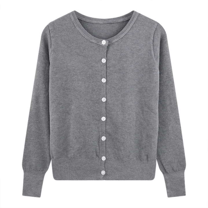 하바우 여성   루즈핏 베이직 라운드 니트가디건