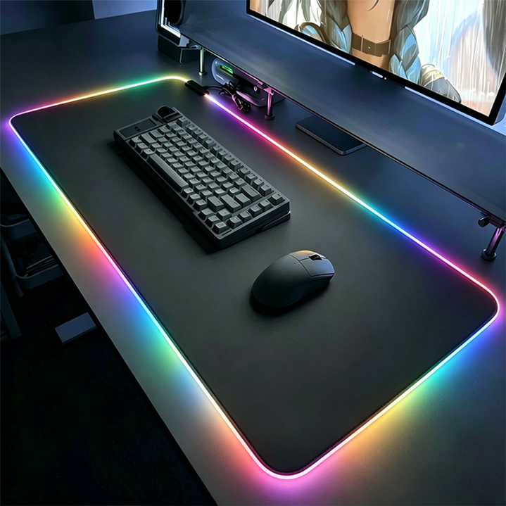 호밍사이 LED 마우스 장패드 무지 대형 80x30 RGB 게이밍 마우스장패드 색상 모드 20+