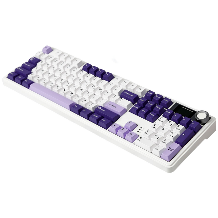 인터픽셀 유무선 LCD 한글 저소음 기계식 키보드, 저소음 솜사탕축, IPK104 PRO, 화이트