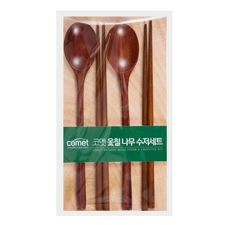 코멧 옻칠 나무 수저세트 2세트 코멧 옻칠 나무 수저세트 2세트