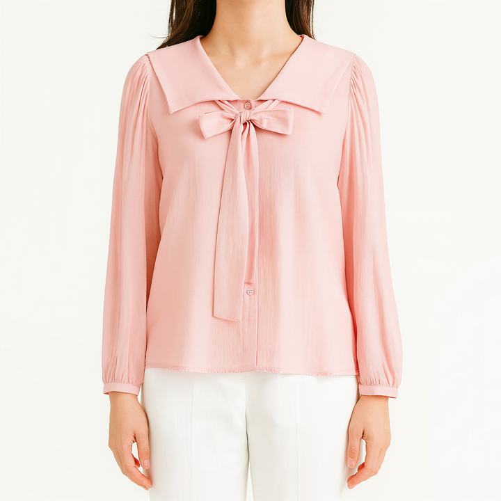 올리브데올리브 여성용 빅카라 리본 블라우스