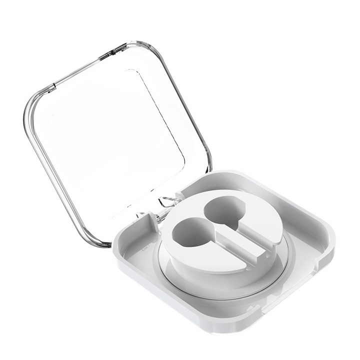 PZOZ 회전 권선기 방진 분실 방지 케이블 정리 수납함, 1개, 흰색, 애플 유선 이어팟 수납 함