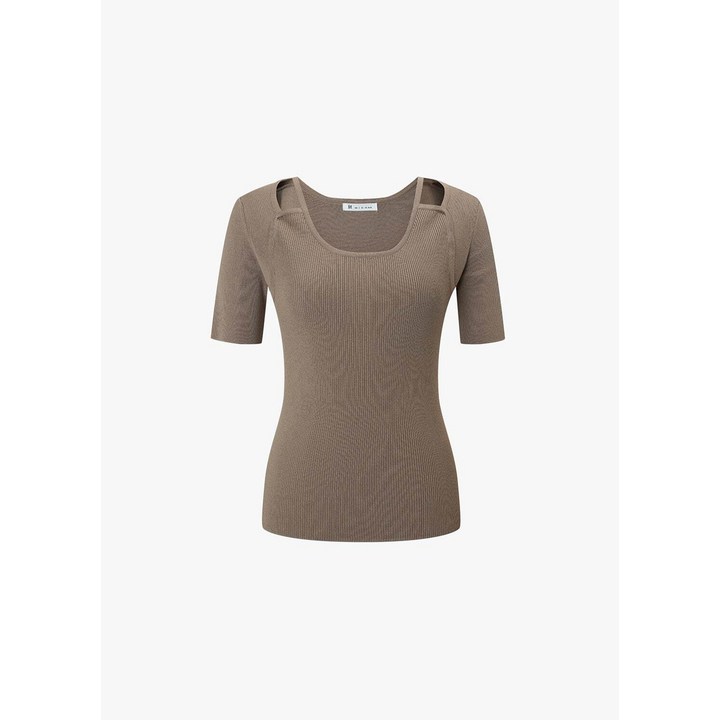 국내백화점 잇미샤 니트 울 반팔 슬림핏 라운드넥 신상 정품 여성용 출근룩