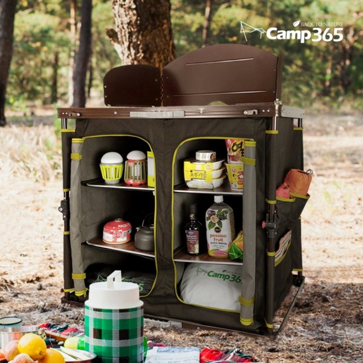 캠프365 폴더블 쉘프 6단 접이식 캠핑 캐비넷 수납장