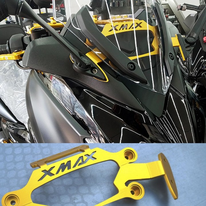 xmax300 야마하 XMAX300 알루미늄 미러 브라켓+카본 미러킷 세트, 레드