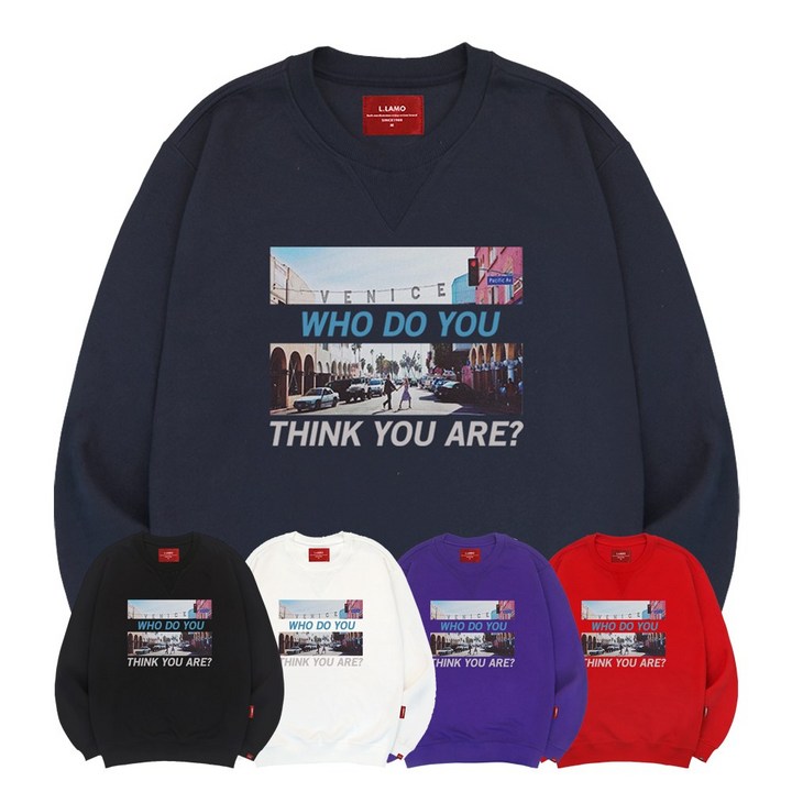 엘라모 3M 베니스 맨투맨 남녀공용 빅사이즈 S4XL