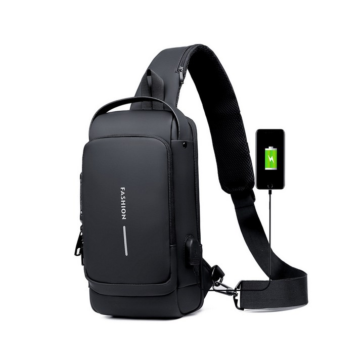 도난방지가방 방수 잠금 크로스백 여행용 슬링백 메신저백 15x9x32cm