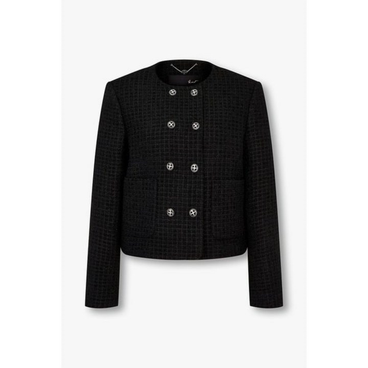 지컷 7255110104 아웃 포켓 더블 트위드 자켓