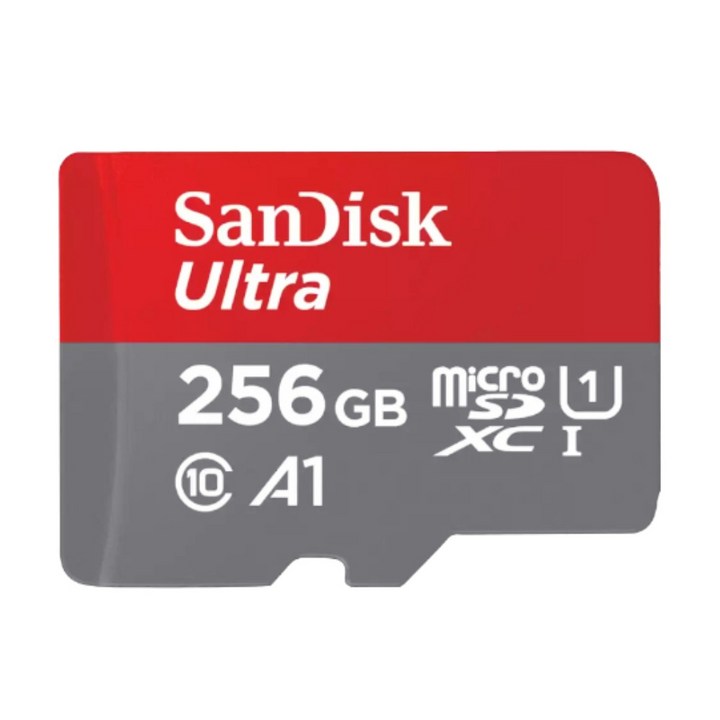 샌디스크 마이크로 SD 메모리카드 울트라 A1 C10 U1 +보관 케이스, 1개, 256GB