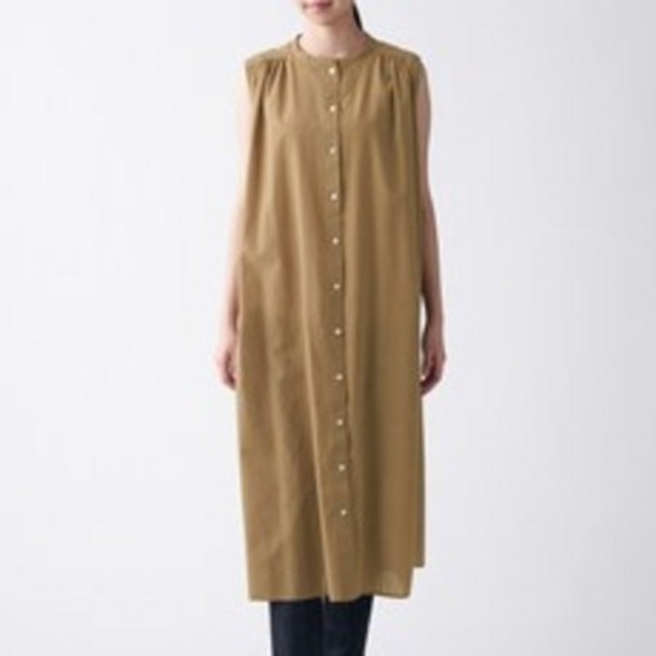 무인양품 MUJI 여성 워싱 슬리브리스 원피스 BCL12A1S