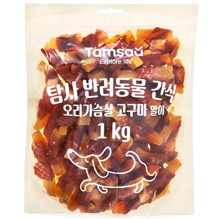 탐사 반려동물 간식 오리가슴살 고구마 말이, 1kg, 1개 탐사 반려동물 간식 오리가슴살 고구마 말이, 1kg, 1개