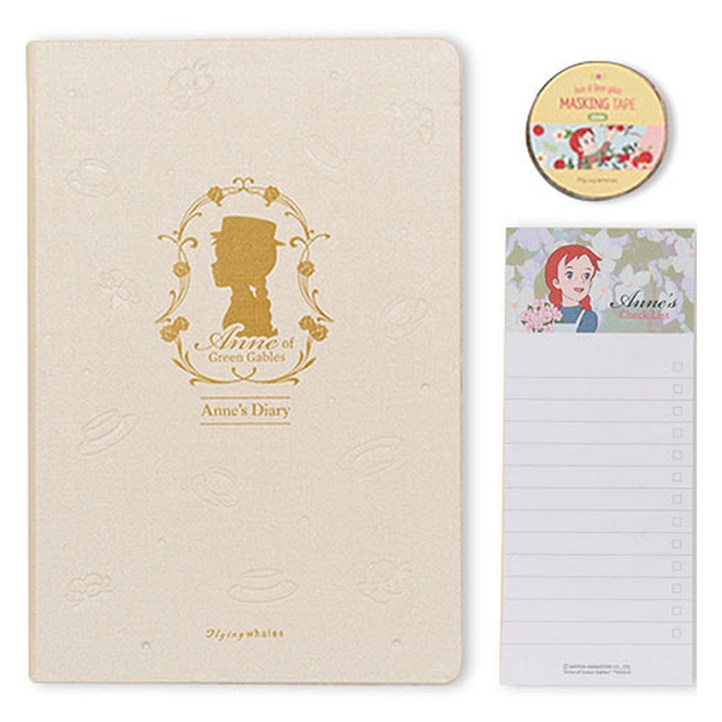 플라잉웨일즈 빨강머리앤 만년형 다이어리  체크리스트  마스킹 테이프 세트