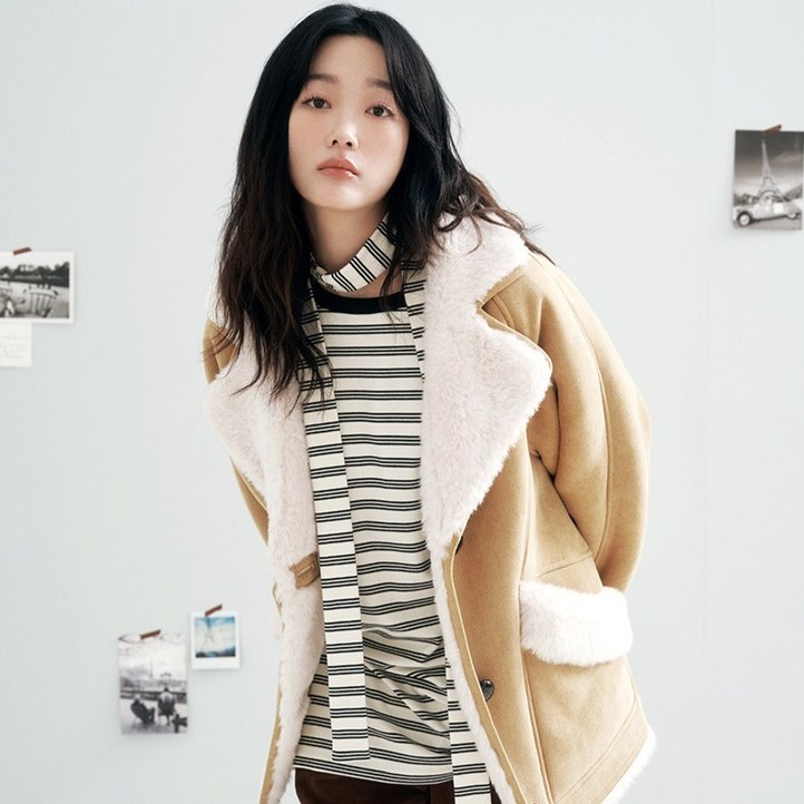 쥬시쥬디 여성용 테일러드 오버 무스탕 JZRF720B