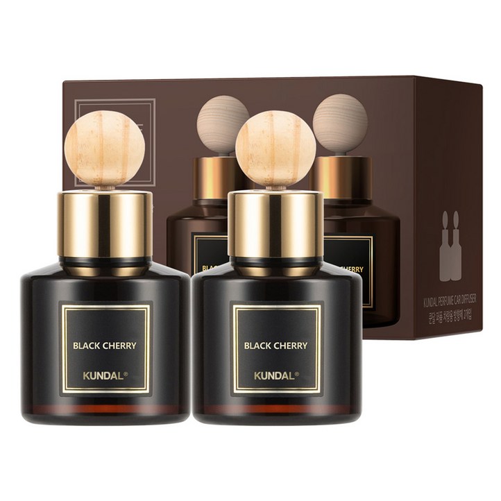 쿤달 퍼퓸 차량용 방향제 75ml 본품 2p  우드볼 스틱 2p 세트