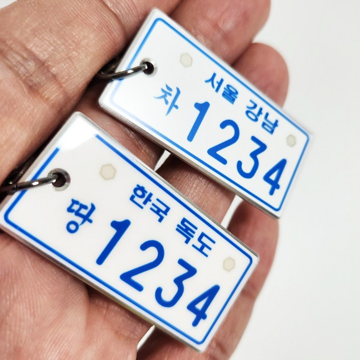픽존디자인 리얼 메탈 바이크 오토바이 스쿠터 키홀더 열쇠고리 키링 커스텀 주문제작, 1개, A번호판번호판유광