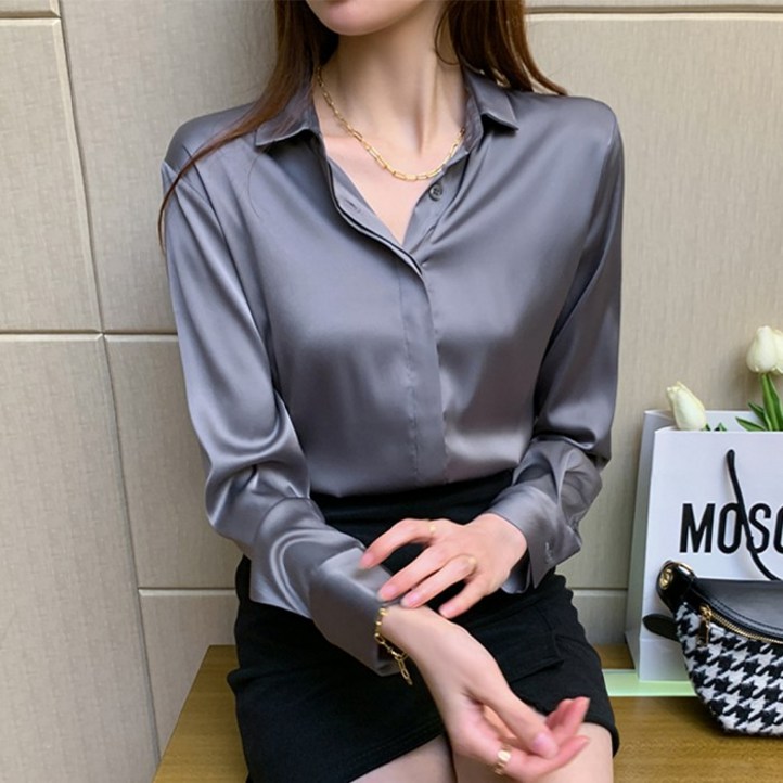 여성셔츠 명품 실크 기본핏 여성 정장블라우스 G250H 여성셔츠 명품 실크 기본핏 여성 정장블라우스 G250H