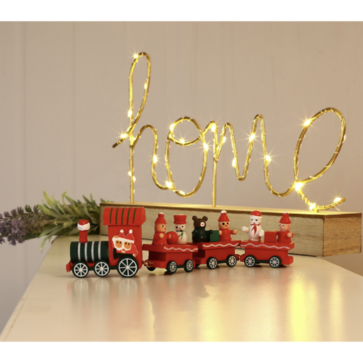 [무배] 프리미엄 미니어처 성탄 꼬마 기차 원목 크리스마스 트리 장식 소품