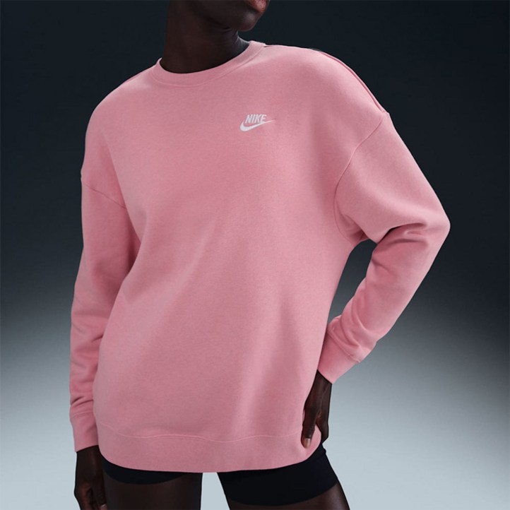나이키 우먼스 클럽 플리스 루즈 크루넥 스웻 셔츠 HV2326699 엘리맨탈 핑크 여성긴팔 여성맨투맨