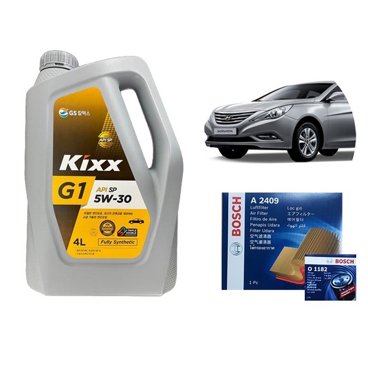 킥스 KIXX G1 5W30 YF소나타 세타엔진 엔진오일에어크리너오일필터 세트