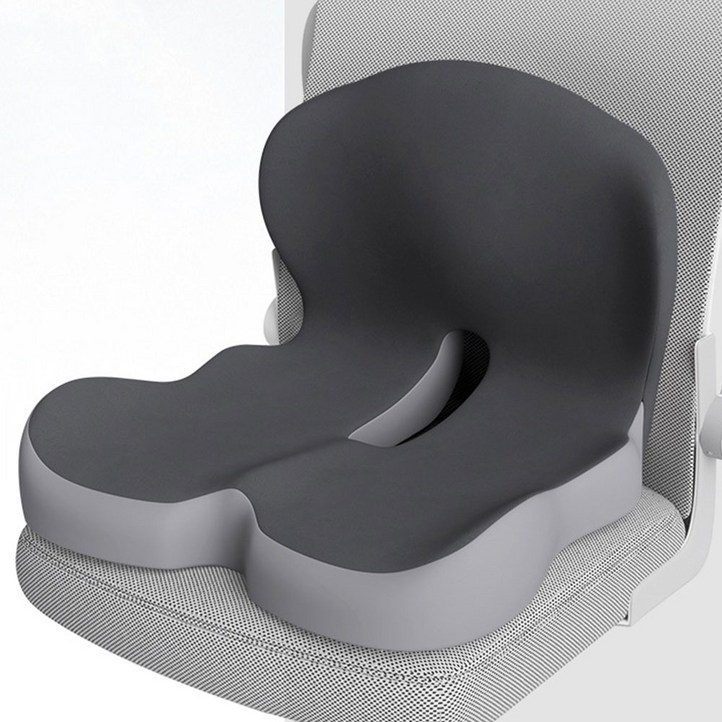 엔빙 바른자세 메모리폼 일체형허리쿠션 사무실의자 꼬리뼈방석 등받이 방석