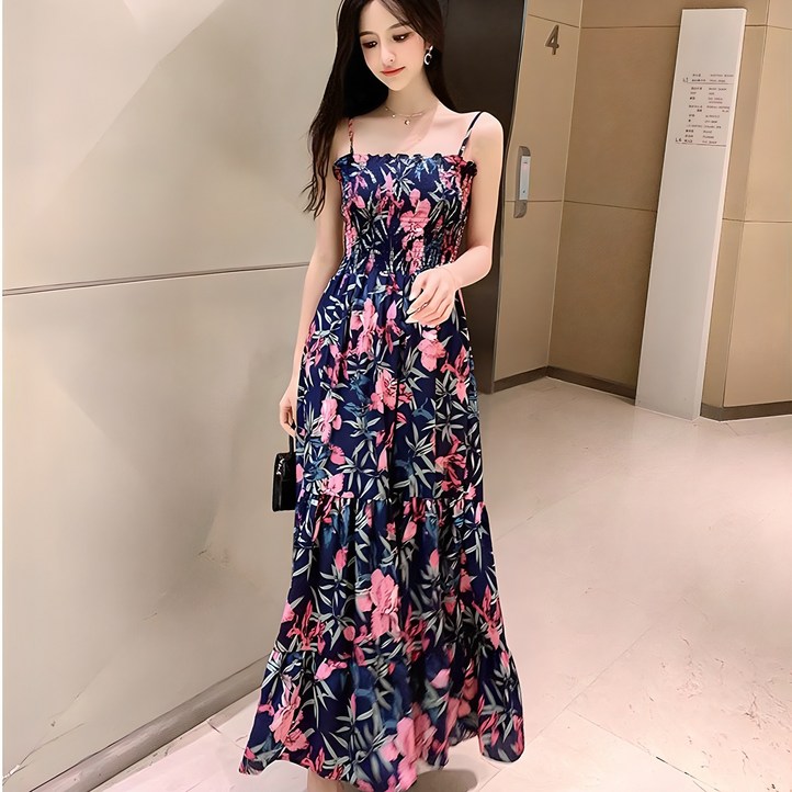 이노뱅크 여름 비치원피스 롱 나시 뷔스티에 민소매 플라워 맥시 스모크 휴양지룩 바캉스 비치웨어 빅사이즈 HC426 INO025A 이노뱅크 여름 비치원피스 롱 나시 뷔스티에 민소매 플라워 맥시 스모크 휴양지룩 바캉스 비치웨어 빅사이즈 HC426 INO025A