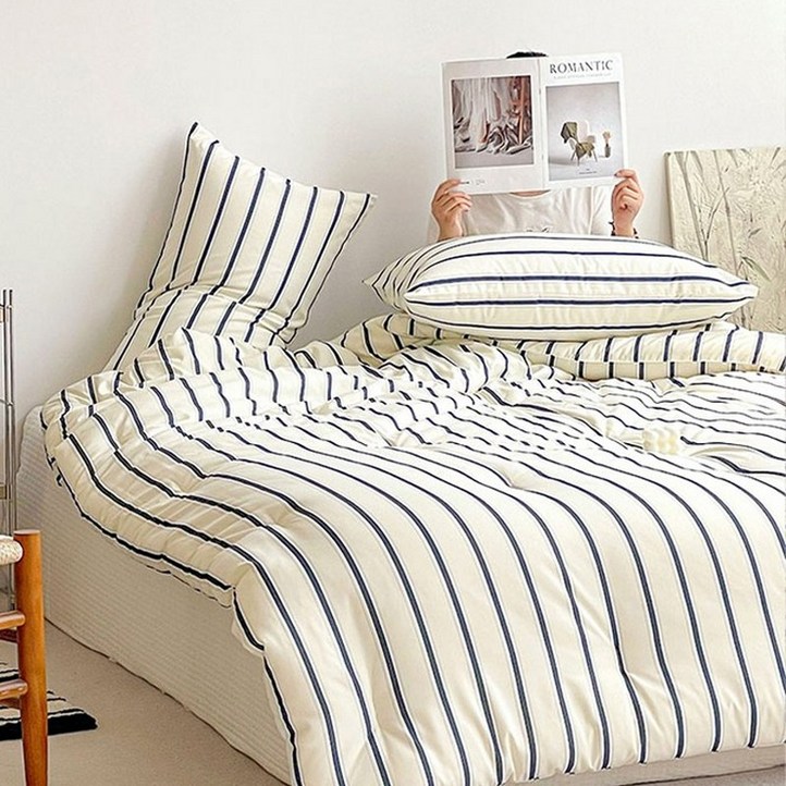 차렵이불 스트라이프 바이오워싱 사계절 이불