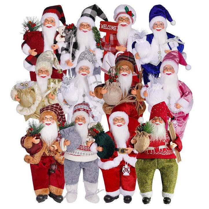 디노랩 산타 인형 크리스마스 장식 홈 파티 소품 오브제 1개, 옵션 03레드 요리산타