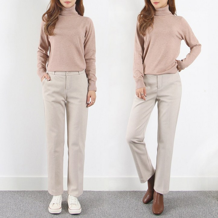 겨울 부드러운 촉감의 소프트 기모 슬랙스 기본밴딩 2버전 빅사이즈여성의류